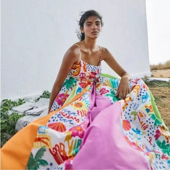 FARM Rio | Dresses | Farm Rio White Good Vibes Maxi Dress Size Medium |  Poshmark